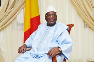 Ibrahim Boubacar Keïta, au palais de Koulouba, le 3 mai 2014. © Emmanuel DAOU BAKARY pour Jeune Afrique