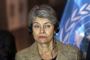 Irina Bokova, actuelle directrice générale de l’Unesco. © Khalid Mohammed/AP/SIPA