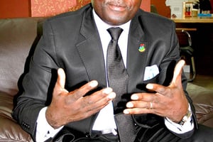 Eugenio Nze Obiang, ministre de l’Information, de la Presse et de la Radio équato-guinéen. © MURIEL DEVEY MALU MALU POUR J.A.