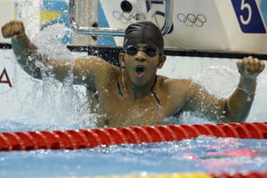 Christian Nassif, a représenté la Centrafrique aux Jeux olympiques de Londres en nage libre. © Matt Slocum/AP/SIPA