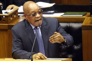 Le président sud-africain Jacob Zuma devant le Parlement au Cap (sud), le 31 mars 2016. © Schalk van Zuydam/AP/SIPA