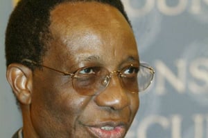 Martin Belinga Eboutou, directeur de cabinet de Paul Biya le 11 mars 2003 à New York. © STUART RAMSON/AP/SIPA/AP/SIPA