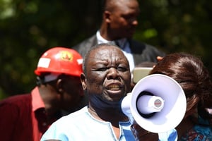 L’opposant Morgan Tsvangirai,  à Harare le 14 mars 2016. © Tsvangirayi Mukwazhi/AP/SIPA
