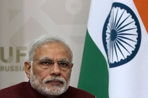 Le Premier ministre indien, Narenda Modi, en juillet 2015, à Ufa, en Russie. © Ivan Sekretarev/AP/SIPA