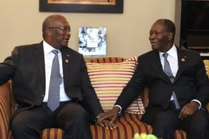 Rencontre entre Alassane Ouattara et Roch Marc Christian Kaboré le 29 janvier à Addis-Abeba. © Facebook / Présidence Côte d’Ivoire