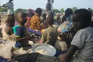 Des civils réfugiés dans un camp le 11 juillet 2016 à Tomping à Juba. © AFP