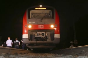 Le train dans lequel a eu lieu l’attaque à la hache, Wuerzburg, 18 juillet 2016. © Karl-Josef Hildenbrand/AP/SIPA