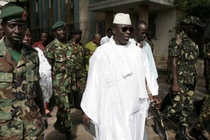 Yahya Jammeh, à Banjul, le 22 septembre 2006. © Rebecca Blackwell/AP/SIPA