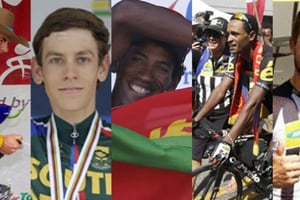 Daryl Impey, Louis Meintjes, Daniel Teklehaimanot, Natnael Berhane, Reinardt Janse van Rensburg, coureurs africains du Tour de France 2016. © AP/SIPA/Montage J.A