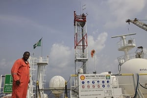 Au Nigeria, sur le gisement offshore Bonga exploité par Shell, le 26 décembre 2011 © Sunday Alamba/AP/SIPA