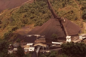 Départ du téléphérique des mines de manganèse de Moanda, au Gabon (photo d’illustration). © Archives Jeune Afrique.