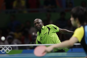 Le Nigérian Segun Toriola, recordman africain de participation aux JO, le 7 août 2016 à Rio. © Petros Giannakouris/AP/SIPA