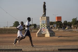 Statue d’Amilcar Cabral, à Bissau. Le 6 mars 2014. © Sylvain Cherkaoui pour J.A.