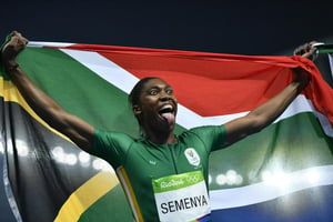 Le Sud-Africaine Caster Semenya, championne olympique du 800 m aux JO de Rio, le 20 août 2016. © Fabrice Coffrini/AFP