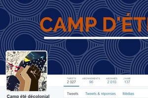 Capture d’écran du compte Twitter du camp d’été décolonial. © Twitter/DR
