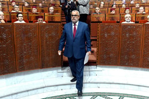 Le chef du gouvernement, Abdelilah Benkirane, devant les députés. © AFP