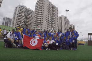 La délégation tunisienne à Rio pour les Jeux paralympiques 2016. © Capture d’écran Youtube