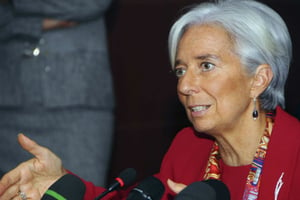 Christine Lagarde, directrice du FMI, à Tunis le 2 février 2012. © Hassene Dridi/AP/SIPA