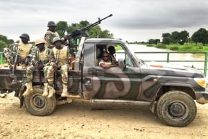 Militaires nigériens au poste frontalier de la région de Diffa, le 1er août 2016 (archives). 2016 (image d’illustration). © François-Xavier Freland pour JA
