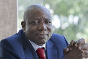 Apolinaire Compaoré, le fondateur du Groupe Planor Afrique au Africa CEO Forum d’Abidjan en mars 2016. © Jacques Torregano/Divergence/AFRICA CEO FORUM/JA