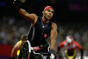 L’athlète tunisien Walid Ktira aux Jeux paralympiques de Londres en 2012. © Alastair Grant/AP/SIPA