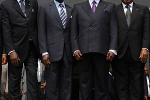 Idriss Deby Itno (Président du Tchad), Teodoro Obiang Nguema (Président de Guinée Equatoriale), Denis Sassou Nguesso Président du Congo), Paul Biya (Président du Cameroun) ne font pas étalage de leur préférence. © Baudoin Mouanda pour JA