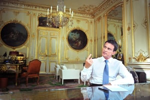 Manuel Valls lors de l’entretien avec JA, le 14 septembre, à Matignon. © Vincent Fournier/JA