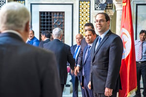 Youssef Chahed au palais du gouvernement, place de la Kasbah, à Tunis, le 14 septembre. © Ons abid pour ja