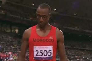 L’athlète marocain Mohamed Amgoun aux JO paralympiques de Londres en août 2012. © Capture d’écran Youtube / DR
