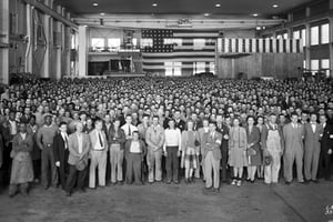 Les employés de l’Agence spatiale américaine, en novembre 1943. © Archives de la NASA