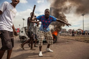 Des manifestants lors d’une manifestation de l’opposition, à Kinshasa, le 19 septembre 2016. © EDUARDO SOTERAS/AFP
