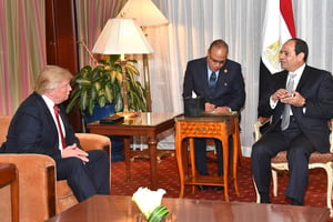 Rencontre entre Donald Trump et le président égyptien, Abdel Fattah al-Sissi, le 20 septembre,à New York. © Anadolu Agency/AFP
