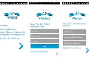 Captures d’écran de l’application IProtect. © IProtect