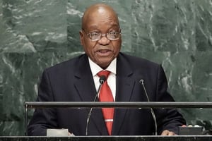 Le président sud-africain Jacob Zuma le 20 septembre 2016 à la tribune des Nations Unies. © Frank Franklin II/AP/SIPA