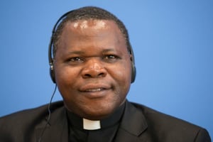 Mgr Dieudonné Nzapalainga, le 31 mars 2014, à Berlin, a été créé cardinal par le pape François le 9 octobre 2016. © AFP