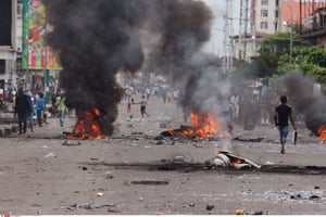 Scène de violence à Kinshasa, les 19 et 20 septembre 2016. © John bompengo/AP/SIPA