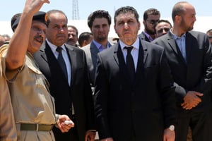 Khalifa Ghweil, le 3 juin 2015 à Tripoli, alors chef du gouvernement autoproclamé. © AFP/MAHMUD TURKIA