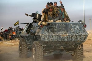 Les forces irakiennes déployées le 17 octobre 2016 dans la région d’Al-Shourah à 45 kilomètres de Mossoul. © Ahmad AL-RUBAYE/AFP