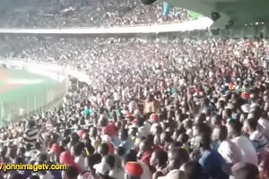 Capture d’écran d’une vidéo YouTube filmée au stade des Martyrs de Kinshasa, septembre 2016. © John image news/Youtube/capture d’écran