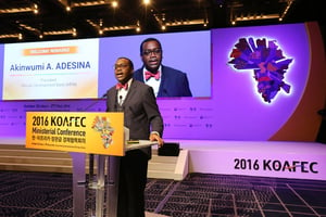 Akinwemi Adesina à l’ouverture de la conférence Koafec 2016. © BAD