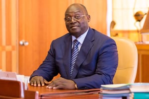 Tiémoko Meyliet Koné, gouverneur de la BCEAO, le 27/10/2016 à Dakar © Clement Tardif pour JA