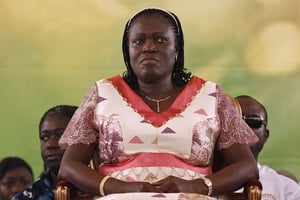 Simone Gbagbo le 15 janvier 2011 à Abidjan. © Rebecca Blackwell/AP/SIPA