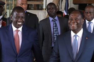 William Ruto et Alassane Ouattara le 8 novembre, à Abidjan, en Côte d’Ivoire. © DR / Présidence ivoirienne