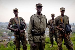 Sultani Makenga, chef militaire du M23, le 8 juillet 2012 à Bunangana, dans l’est de la RDC. © Marc Hofer/AP/SIPA