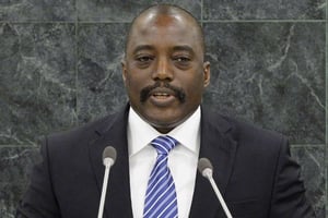 Joseph Kabila, président de la RDC, le 25 septembre 2014 à New-York. © Stan Honda/AP/SIPA