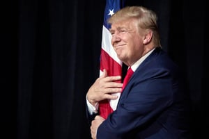 Donald Trump pendant un meeting de campagne, à Tampa (Floride), le 24 octobre. © ERIC THAYER/NYT-REDUX-REA