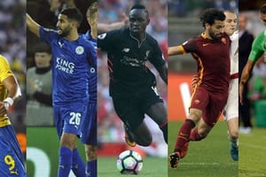 Pierre-Emerick Aubameyang, Riyad Mahrez, Sadio Mane, Mohamed Salah, Islam Slimani. © AP/SIPA