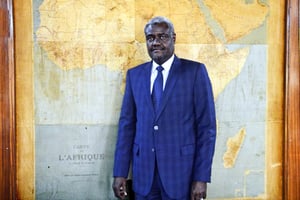 Moussa Faki Mahamat, Président de la Commission de l’UA. © Abdoulaye Barry/JA