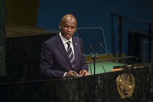 Alain Nyamitwe, ministre burundais des Affaires étrangères, à la 71e session de l’Assemblée générale des Nations unies, le 26 septembre 2016, à New York. © Andres Kudacki/AP/SIPA