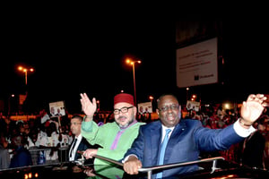 Le président sénégalais et le roi du Maroc, à Dakar,le 6 novembre. © MAP